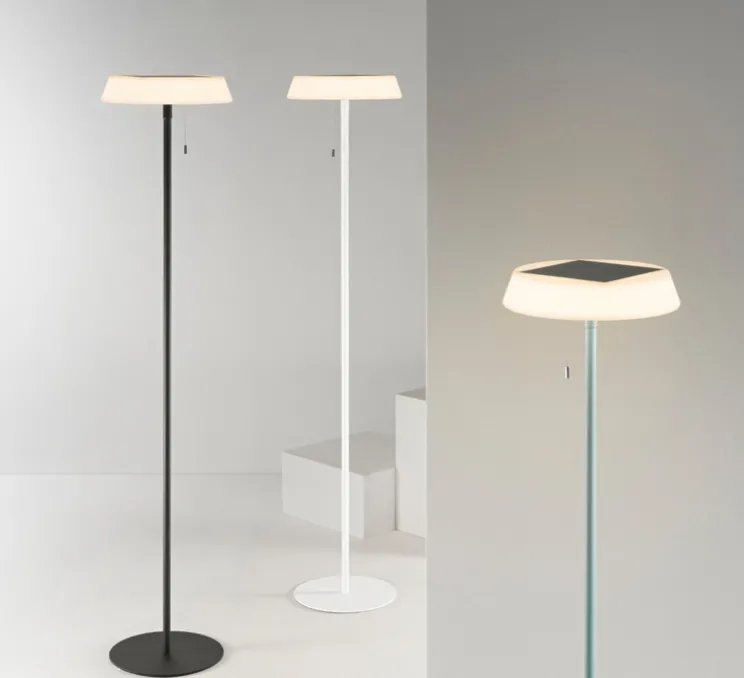 Lampadaire d'extérieur, solaire, Jin, noir, IP54, LED, dim, 3000K, 180 lm, Ø30cm, H147,6cm - Nedgis