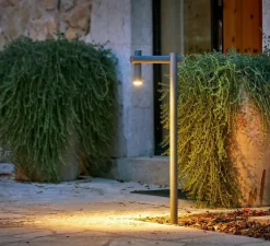 Lampadaire*Estiluz Lampadaire d'extérieur, Tik p-4099X, , IP65, LED, 3000K, 763 lm, L25,2cm, H81,4cm - gris