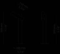 Lampadaire d'extérieur, Tik p-4097X, gris, IP65, LED, 3000K, 763 lm, L10cm, H36,9cm - Estiluz