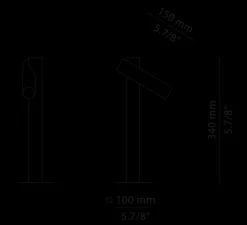 Lampadaire d'extérieur, Tik p-4096X, vert pâle, IP65, LED, 3000K, 763 lm, Ø3,5cm, H34cm - Estiluz