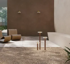 Lampadaire*Panzeri Lampadaire d'extérieur, Venexia, , IP65, LED, 2700K, 594 lm, Ø22cm, H45cm - bois et lation satiné