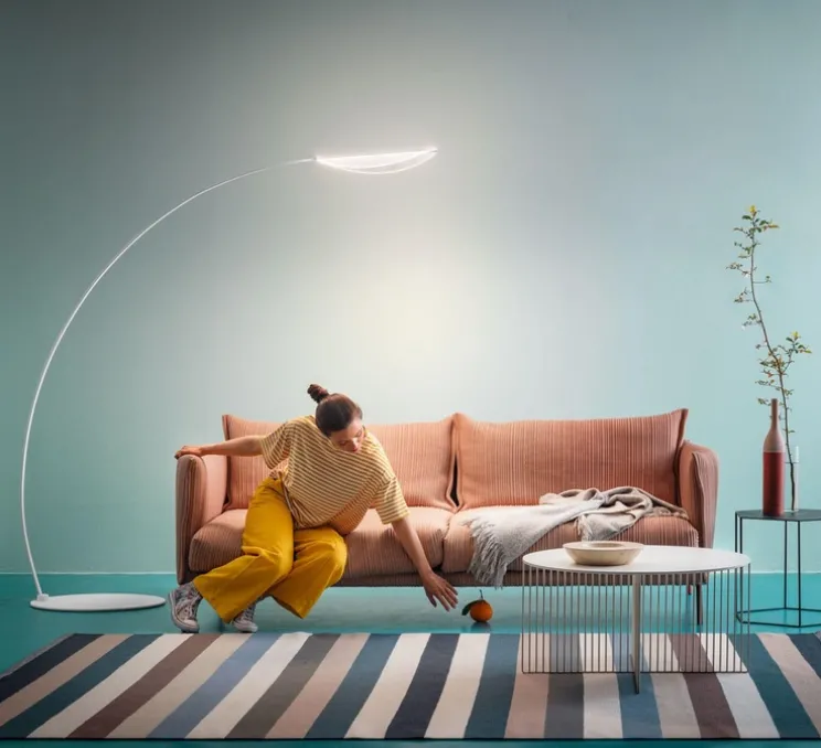 Lampadaire, Diphy, transparent, LED, dim, 3000K, 3294 lm, L193,3cm, H196,2cm - Stilnovo