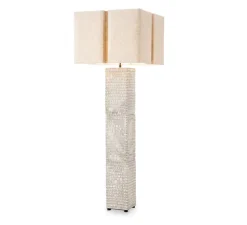 Lampadaire*Eichholtz Lampadaire, Division, , L60cm, H165cm - céramique raku, blanc craquelé