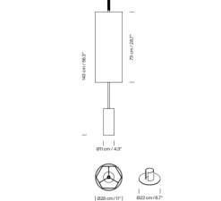 Lampadaire*Santa & Cole Lampadaire, Dorica, , L28cm, H143cm - base marron foncé, abat-jour naturel