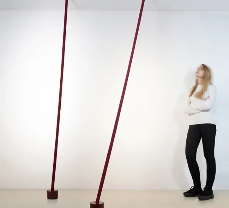 Lampadaire*Martinelli Luce Lampadaire, Elastica, , IP40, LED, dim, 2700K, 2662 lm, L3,5cm, H300cm - rouge