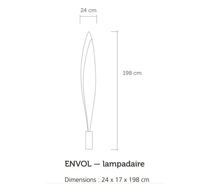 Lampadaire, ENVOL, blanc, H198cm - Celine-Wright