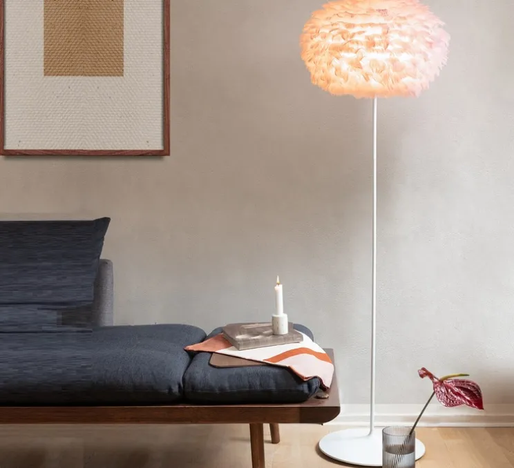 Lampadaire, Eos medium, blanc, Ø45cm, H170cm - Umage