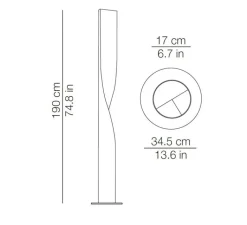 Lampadaire*KDLN Lampadaire, Evita floor, , LED, 2700K, 6000lm, Ø34,5cm, H190cm - gris perle