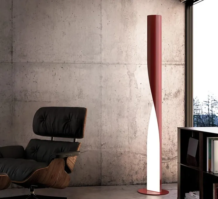 Lampadaire, Evita floor, rouge, LED, 2700K, 6000lm, Ø34,5cm, H190cm - KDLN