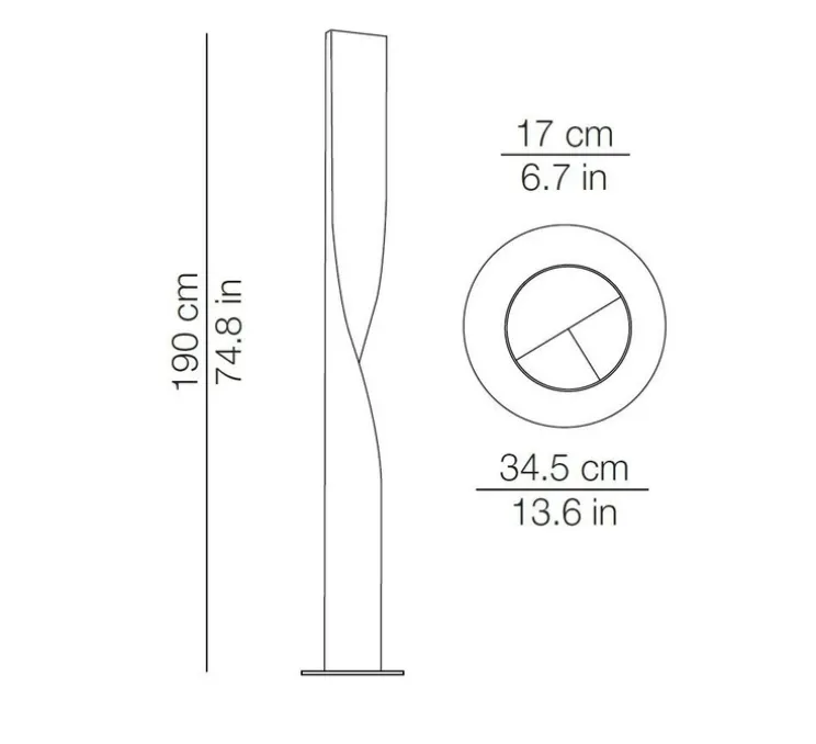 Lampadaire, Evita floor, rouge, LED, 2700K, 6000lm, Ø34,5cm, H190cm - KDLN