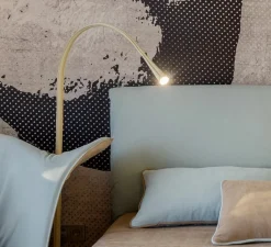 Lampadaire*Contardi Lampadaire, Flexiled, , LED, dim, 2700K, 800 lm, Ø37cm, H203cm - cuir ivoire