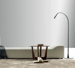 Lampadaire*Contardi Lampadaire, Flexiled, , LED, dim, 2700K, 800 lm, Ø37cm, H203cm - cuir noir
