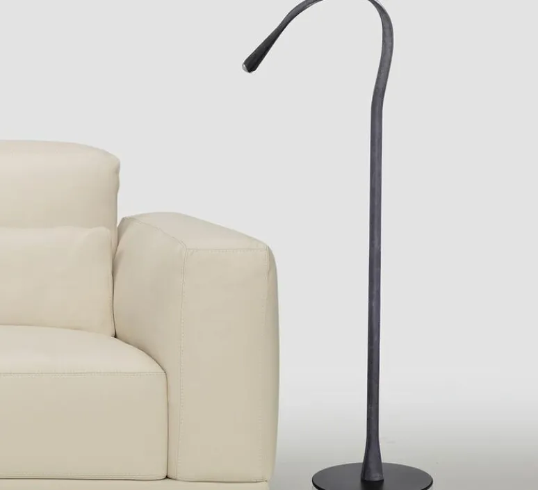 Lampadaire*Contardi Lampadaire, Flexiled, , LED, dim, 2700K, 800 lm, Ø37cm, H203cm - cuir noir
