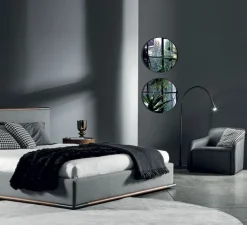 Lampadaire*Contardi Lampadaire, Flexiled, , LED, dim, 2700K, 800 lm, Ø37cm, H203cm - cuir noir