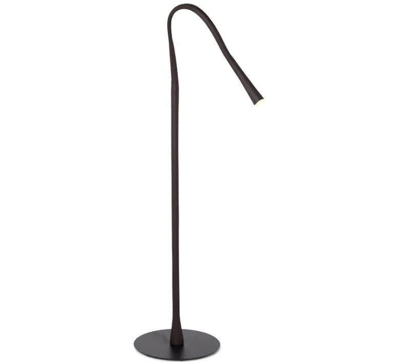 Lampadaire*Contardi Lampadaire, Flexiled, , LED, dim, 2700K, 800 lm, Ø37cm, H203cm - cuir noir