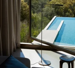 Lampadaire, Flo Lounge, Black Soft Touch, LED, dim, 2700K, 201 lm, L42cm, H100cm - Lumina