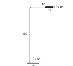 Lampadaire*Lumina Lampadaire, Flo Lounge, , LED, dim, 2700K, 201 lm, L42cm, H100cm - gunmetal