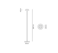 Lampadaire*Axolight Lampadaire, Float, , IP55, LED, dim, 2700K, 200 lm, Ø20cm, H119,7cm - vert béton, gris béton