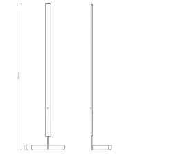 Lampadaire*Anour Lampadaire, F-Model, , LED, dim, 2700K, 2050 lm, L37cm, H164cm - acier inoxydable