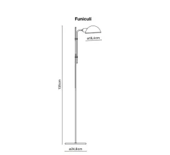 Lampadaire*Marset Lampadaire, Funiculi, , L24,8cm, H135cm- blanc cassé