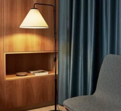 Lampadaire, Funiculi Fabric, noir, sable, LED, H158cm - Marset