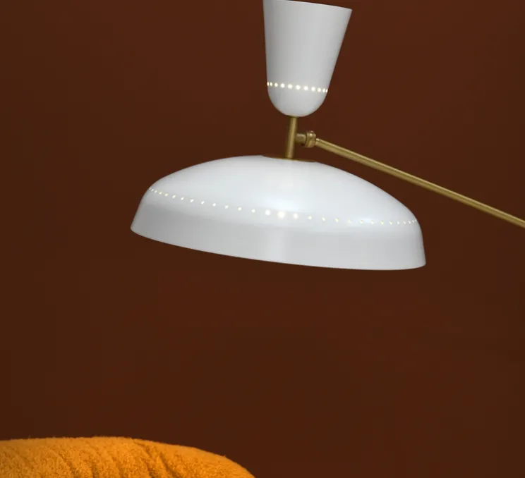 Lampadaire, G1 Guariche Large, blanc, L115cm, H175cm - Sammode