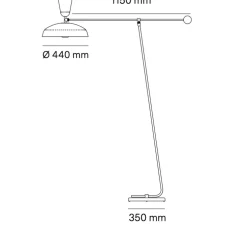 Lampadaire, G1 Guariche Large, blanc, L115cm, H175cm - Sammode