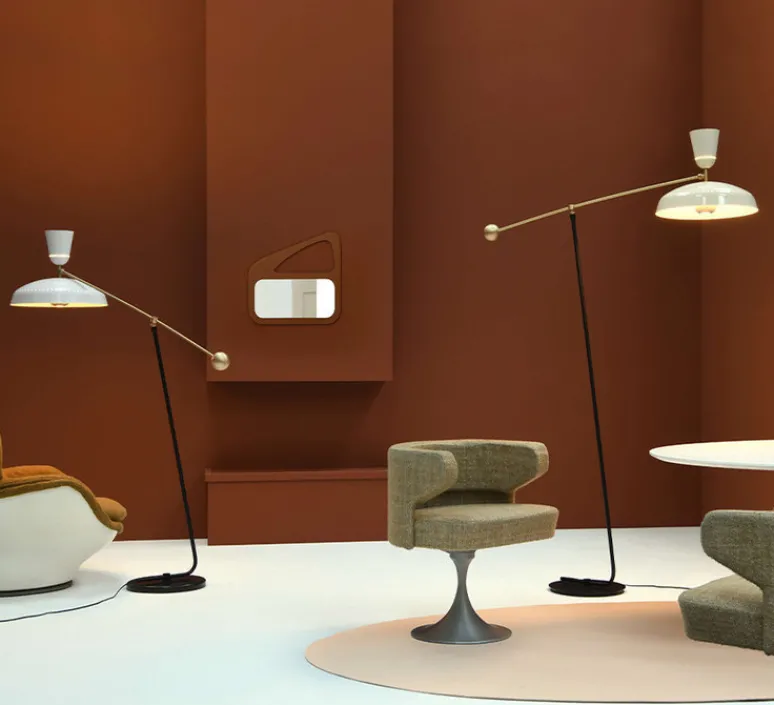 Lampadaire*Sammode Lampadaire, G1 Guariche Small, , L115cm, H120cm - blanc