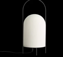 Lampadaire, Ghost, noir et abat-jour verre opalin, Ø25cm, H60cm - Woud