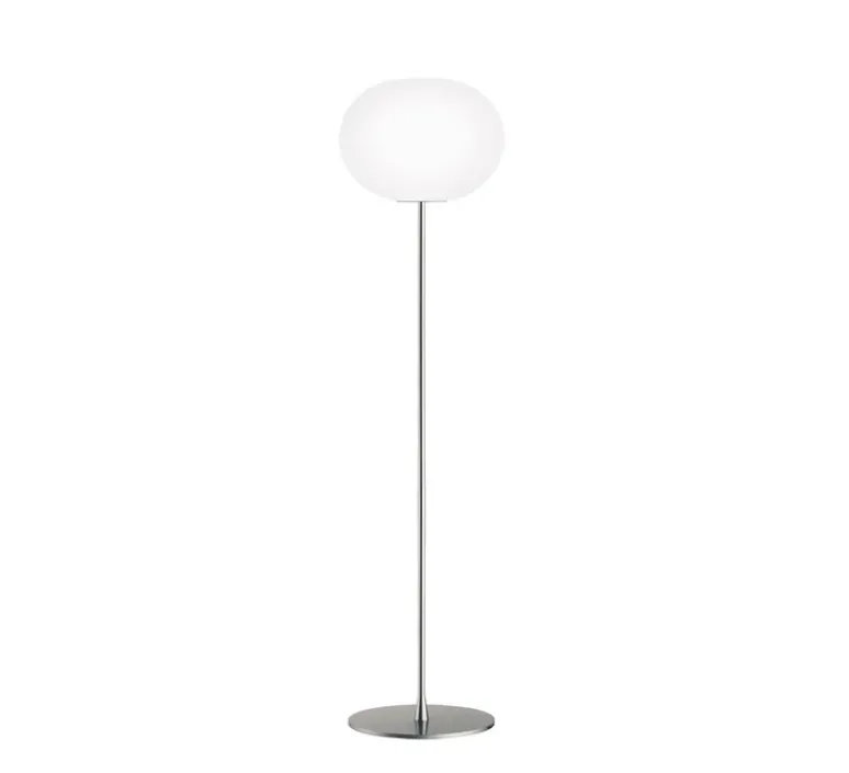 Lampadaire*Flos Lampadaire, Glo-Ball Floor 3, , Ø45cm, H180cm - blanc et argent