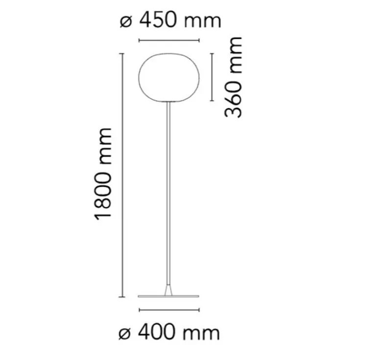 Lampadaire*Flos Lampadaire, Glo-Ball Floor 3, , Ø45cm, H180cm - blanc et argent