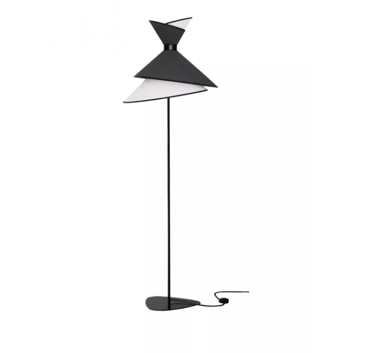 Lampadaire*DesignHeure Lampadaire, Grand Kimono, , Ø50cm, H166cm - Blanc et noir