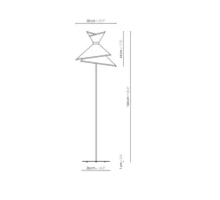 Lampadaire*DesignHeure Lampadaire, Grand Kimono, , Ø50cm, H166cm - Blanc et noir