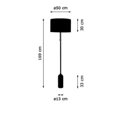 Lampadaire, Gravity, acier noirci, blanc, Ø50cm, H169cm - Gubi