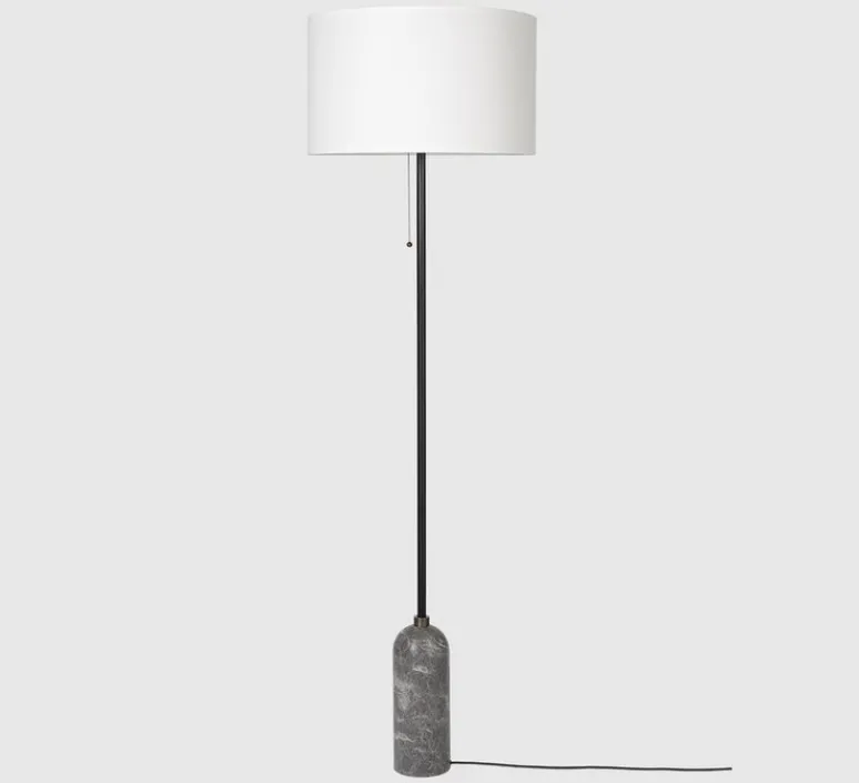 Lampadaire*Gubi Lampadaire, Gravity, , blanc, Ø50cm, H169cm - gris marbre