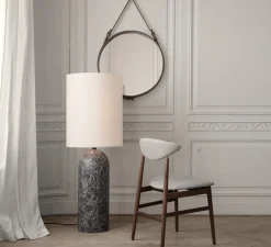 Lampadaire, Gravity XL, marbre gris et blanc, Ø20cm, H130cm - Gubi
