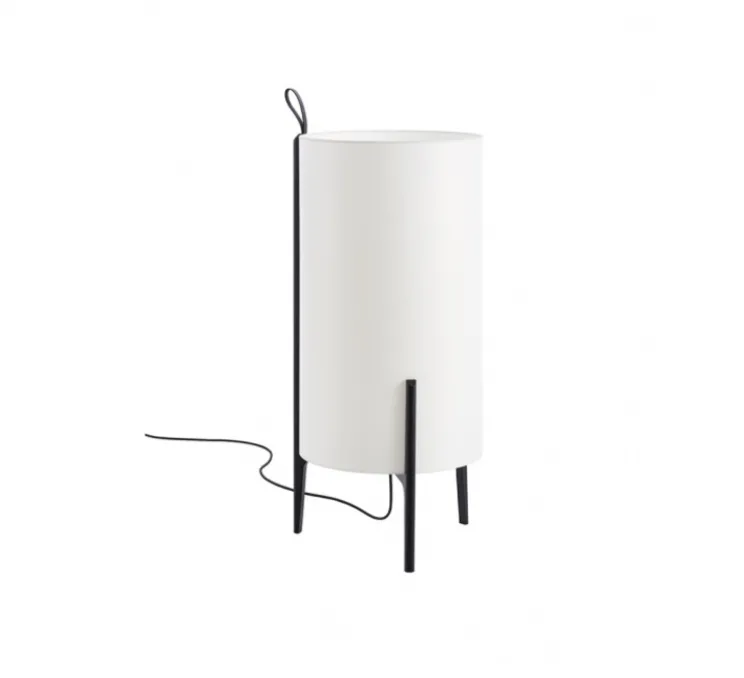 Lampadaire, Greta, chêne noir, blanc, Ø40cm, H90cm - Carpyen
