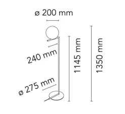 Lampadaire, Ic F1 10 Anniversary, or 24K, Ø27,5cm, H135cm - Flos
