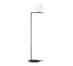 Lampadaire, IC Lights Floor 2, opalin et noir, Ø38cm, H185,2cm - Flos