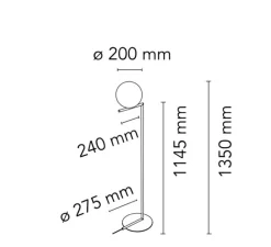 Lampadaire*Flos Lampadaire, IC Lights Floor 1, , Ø27,5cm, H135cm - opalin et chrome