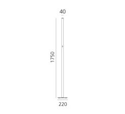 Lampadaire*Artemide Lampadaire, Ilio Mini, , LED, 2700K, 2500lm, Ø22cm, H175cm - noir