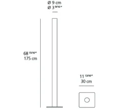Lampadaire*Artemide Lampadaire, Ilio, , LED, 2700K, 3332lm, dimmable, Ø30cm, H175cm - noir