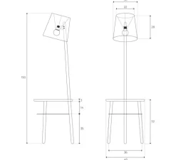 Lampadaire, Josette, blanc, H140cm - Hartô