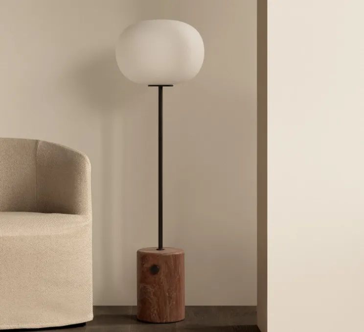 Lampadaire, JWDA, Rouge travertin, bronze, Ø39cm, H150cm - Audo Copenhagen