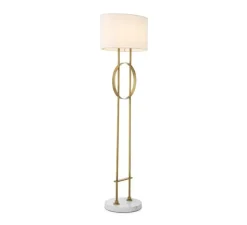 Lampadaire*Eichholtz Lampadaire, Kaiser, , L49cm, H157cm - laiton, marbre blanc