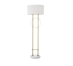 Lampadaire*Eichholtz Lampadaire, Kaiser, , L49cm, H157cm - laiton, marbre blanc