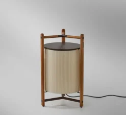 Lampadaire, Kando P/76, crème, Teck, LED, dim, 2200-2400-2700K, 4300 lm, Ø49cm, H76cm - Bover