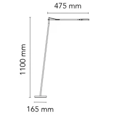 Lampadaire, Kelvin, noir, LED, dim, 2700K, 285 lm, L16,5cm, H110cm - Flos