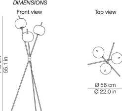 Lampadaire*KDLN Lampadaire, Kushi, , LED, Ø56cm, H140cm - blanc, noir