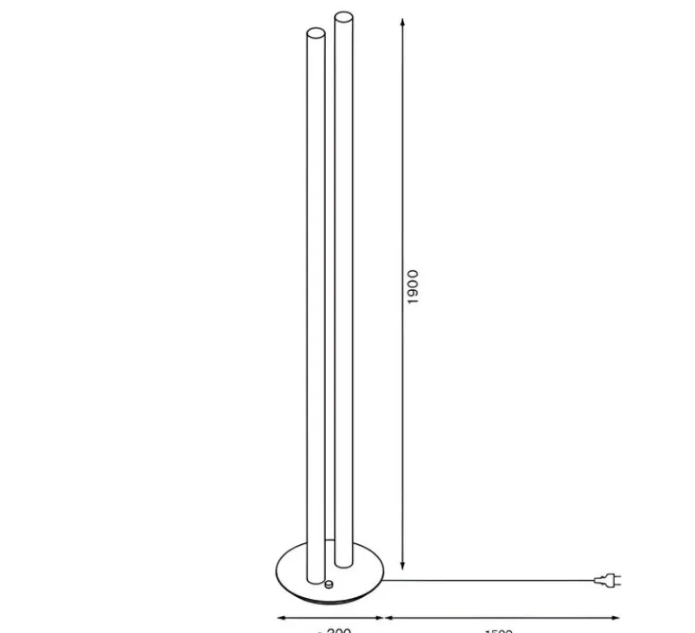Lampadaire*Valerie_Objects Lampadaire, L1, , LED, Ø30cm, H190cm - blanc